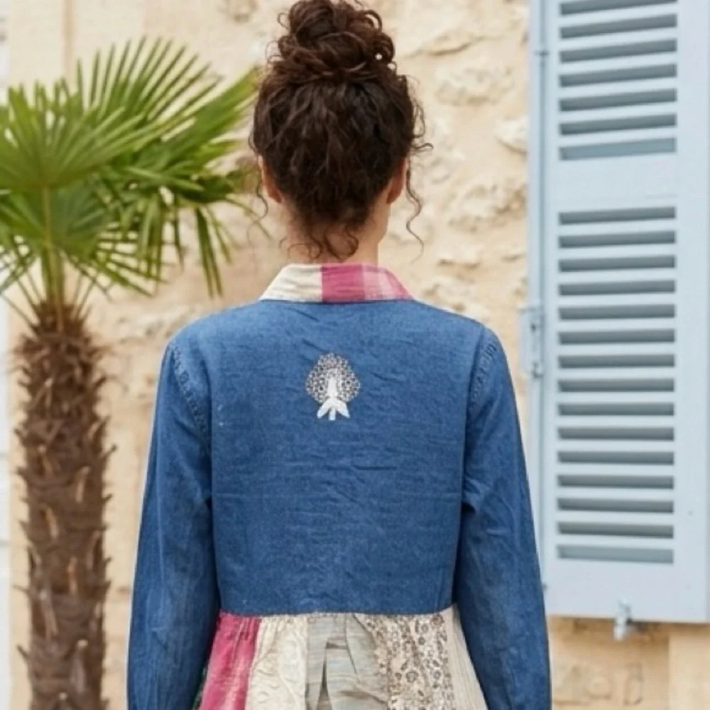 NWT- Young Threads  Patchwork Kimono Jacket - Multicolor - Picture 2 of 7